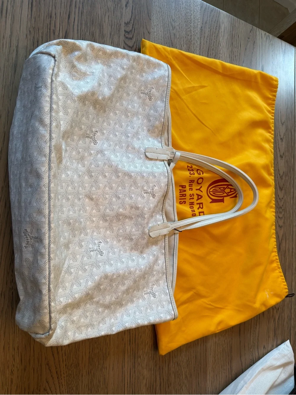 Goyard Cream White St. Louis PM Canvas Tote